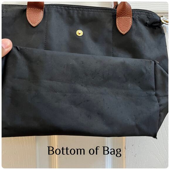 Longchamp FLAWS Le Pliage Original M Tote Hand Shoulder Nylon Bag Recycle Canvas - Picture 6 of 16